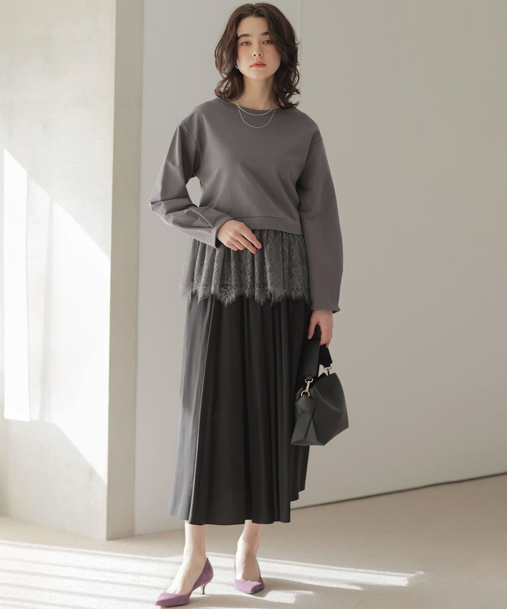 組曲 フレンチテリーレースコンビ カットソー 