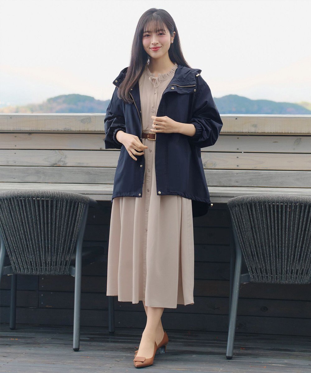 Tiaclasse L 襟フリルリボンワンピース 