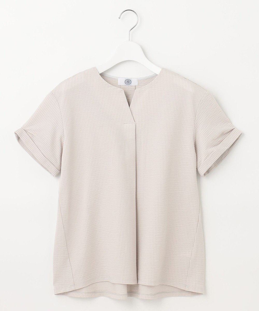 J.PRESS LADIES L 【WEB限定カラーあり・抗菌消臭・吸水速乾】サッカージャージー キーネック カットソー 