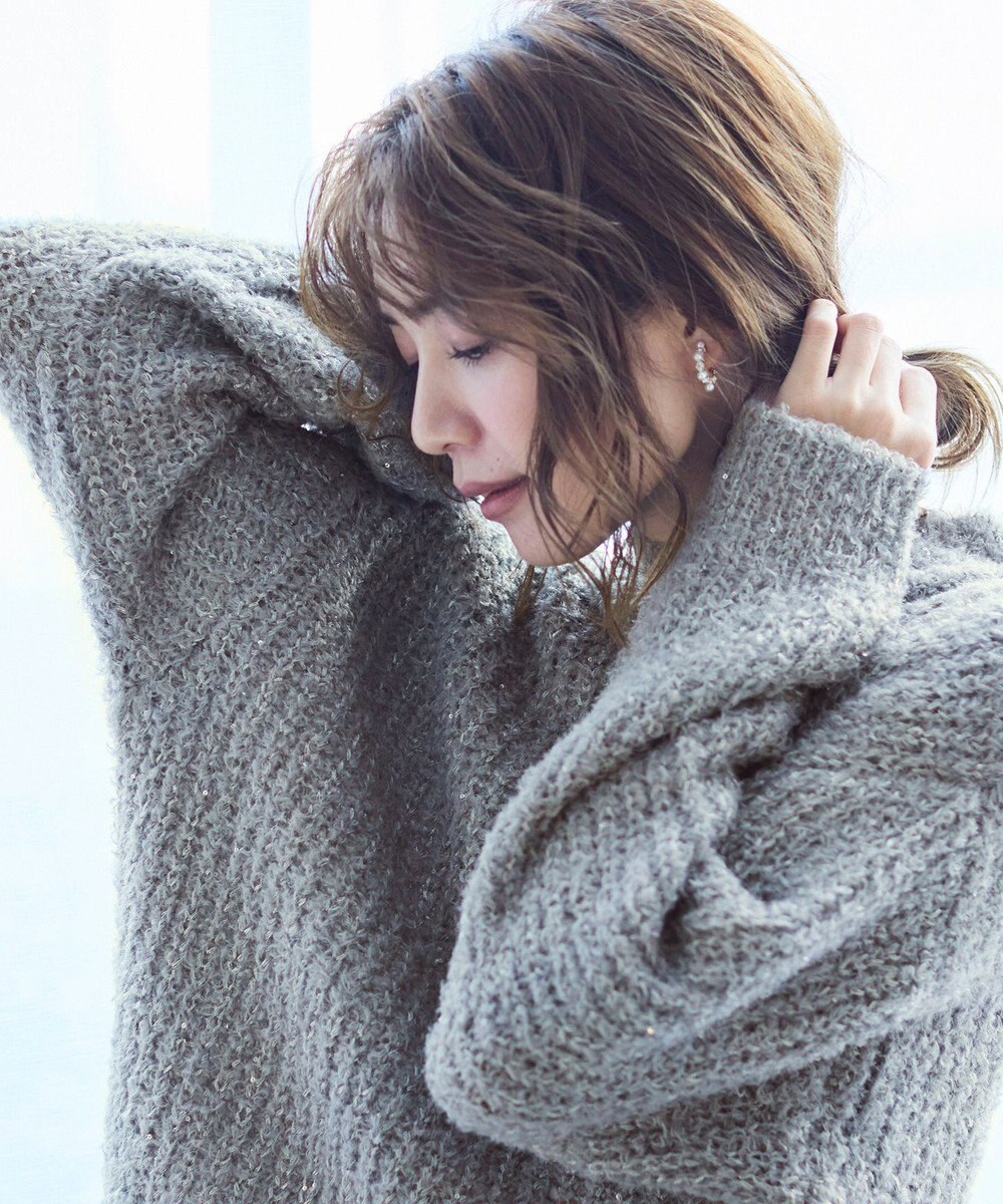 ANY SIS 【洗える】ブークレースパンコール ニット 