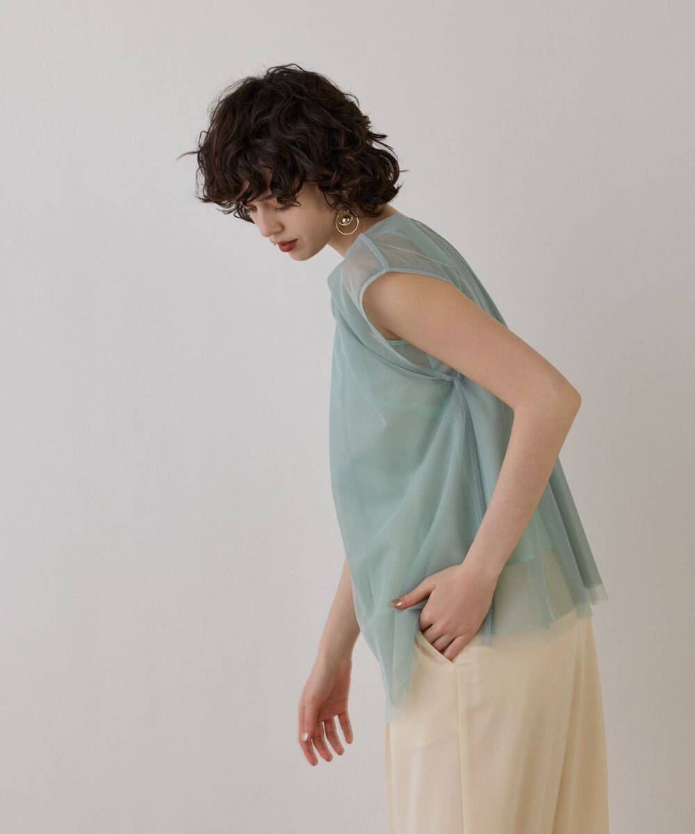 GRACE CONTINENTAL チュールタックノースリーブ 