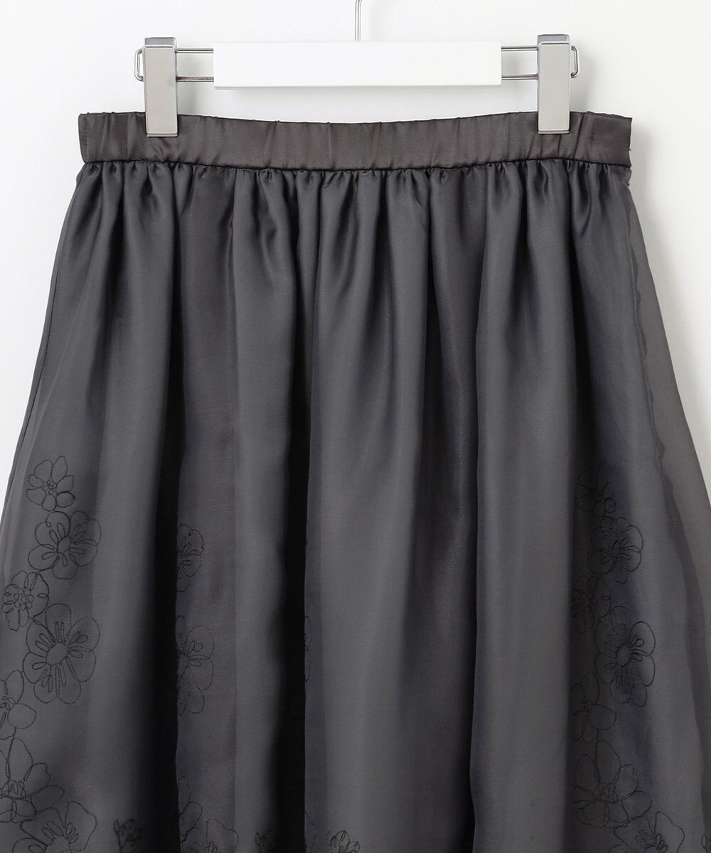 自由区 【洗える】シアーパネルエンブロイダリー スカート 