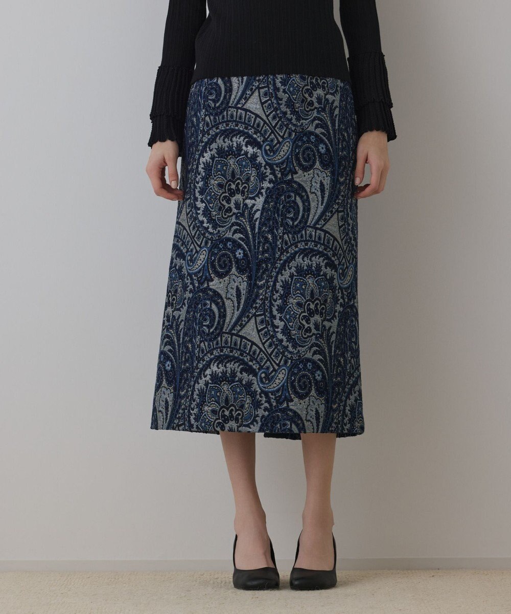 GRACE CONTINENTAL ラメペイズリージャガードスカート 