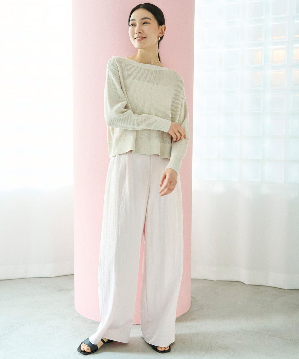 UNFILO L メッシュ クロップドニット 