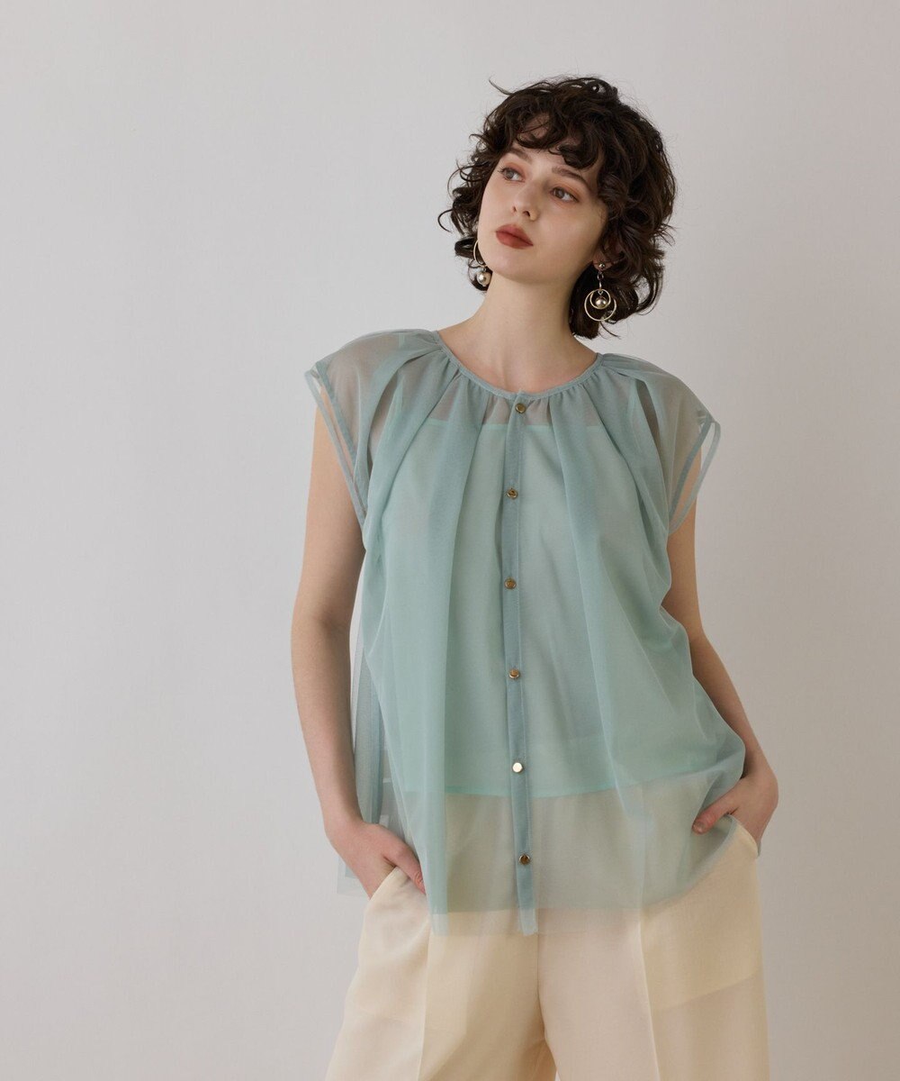 GRACE CONTINENTAL チュールタックノースリーブ 