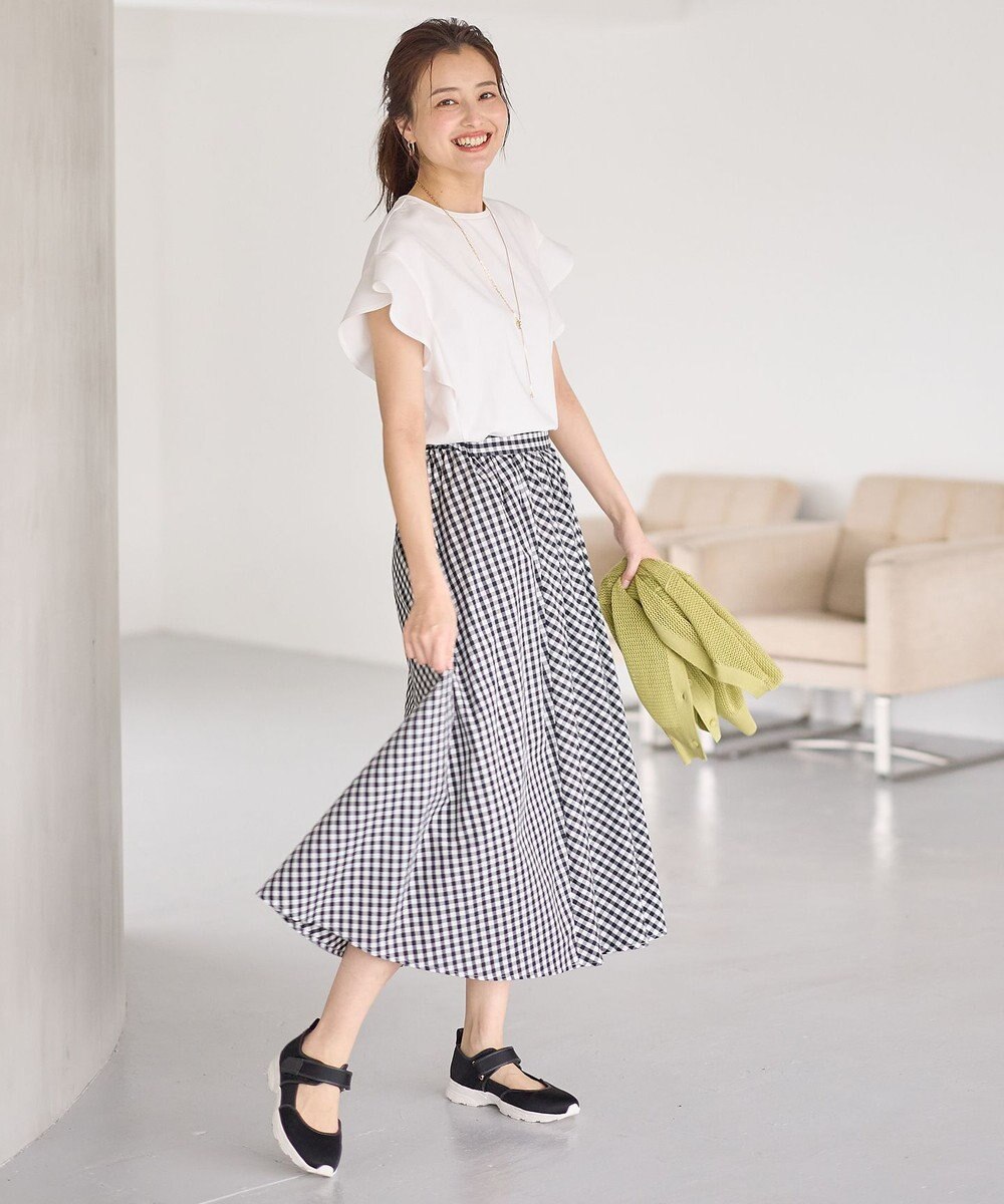 ANY 異素材コンビフリルスリーブプルオーバー 