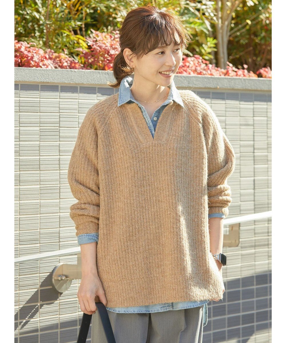 AMERICAN HOLIC ミックスヤーンカフタンニットプルオーバー 