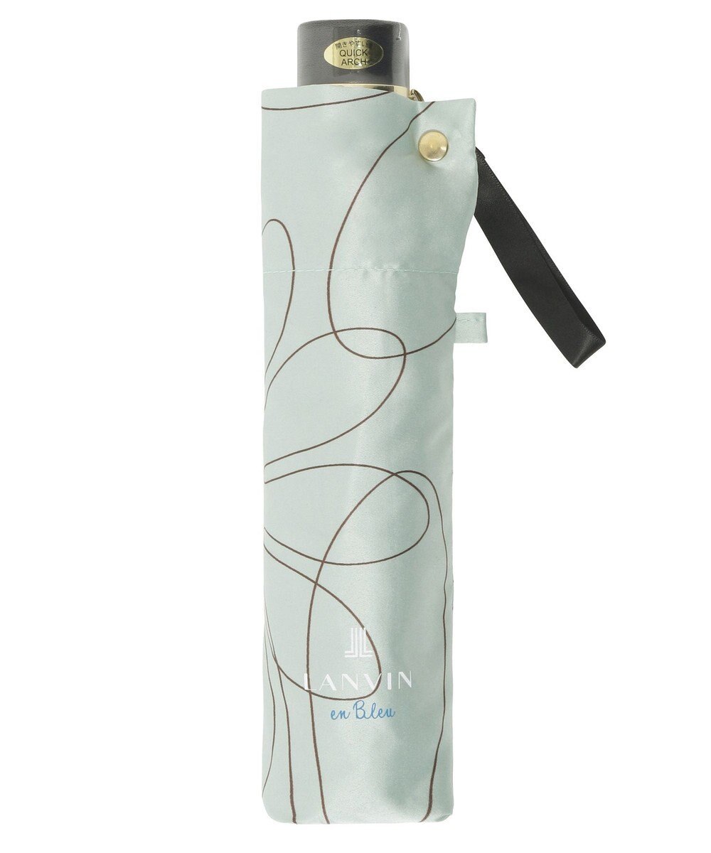 MOONBAT 【新色追加】ランバン オン ブルー 折りたたみ傘 フラワー柄サテンジャガードプリント 簡単開閉 