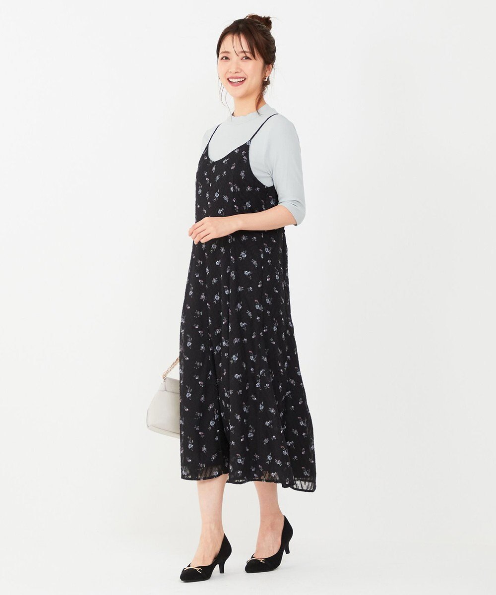 ANY SIS 【2SET】フラワーキャミ ワンピース × リブインナー 