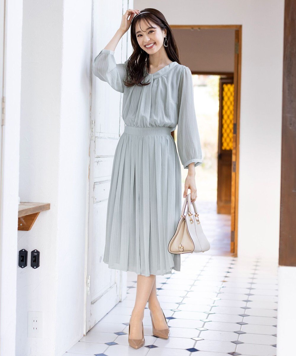 洗える シフォンギャザーワンピース Tiaclasse ファッション通販 公式通販 オンワード クローゼット