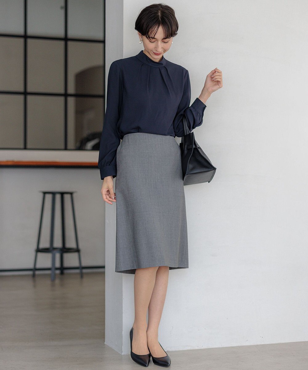 23区 S 【吸水速乾/UVケア/防シワ性】バックサテンアムンゼン ボウタイ付き 2WAY ブラウス 