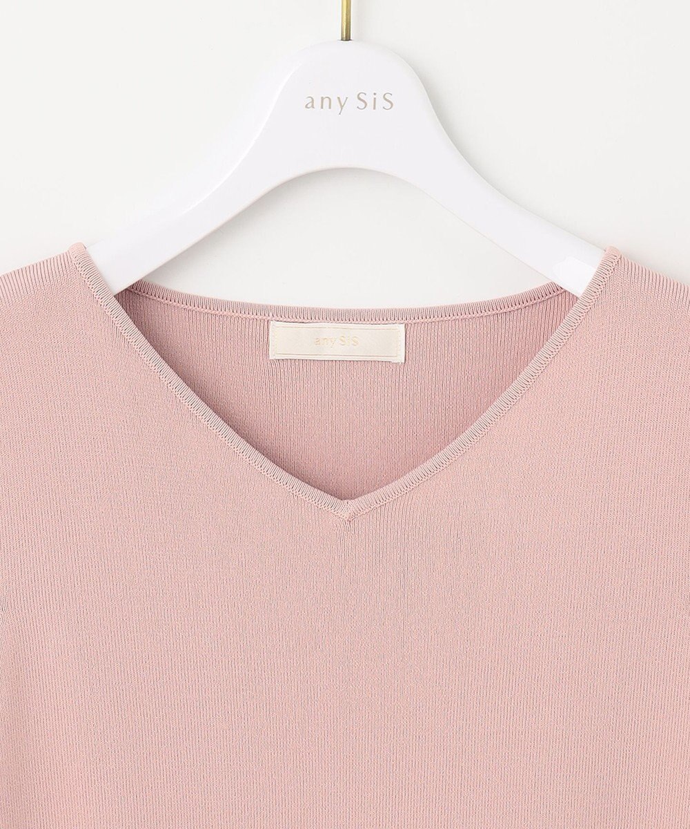 ANY SIS L 【洗える】シアースリーブコンビ ニット 