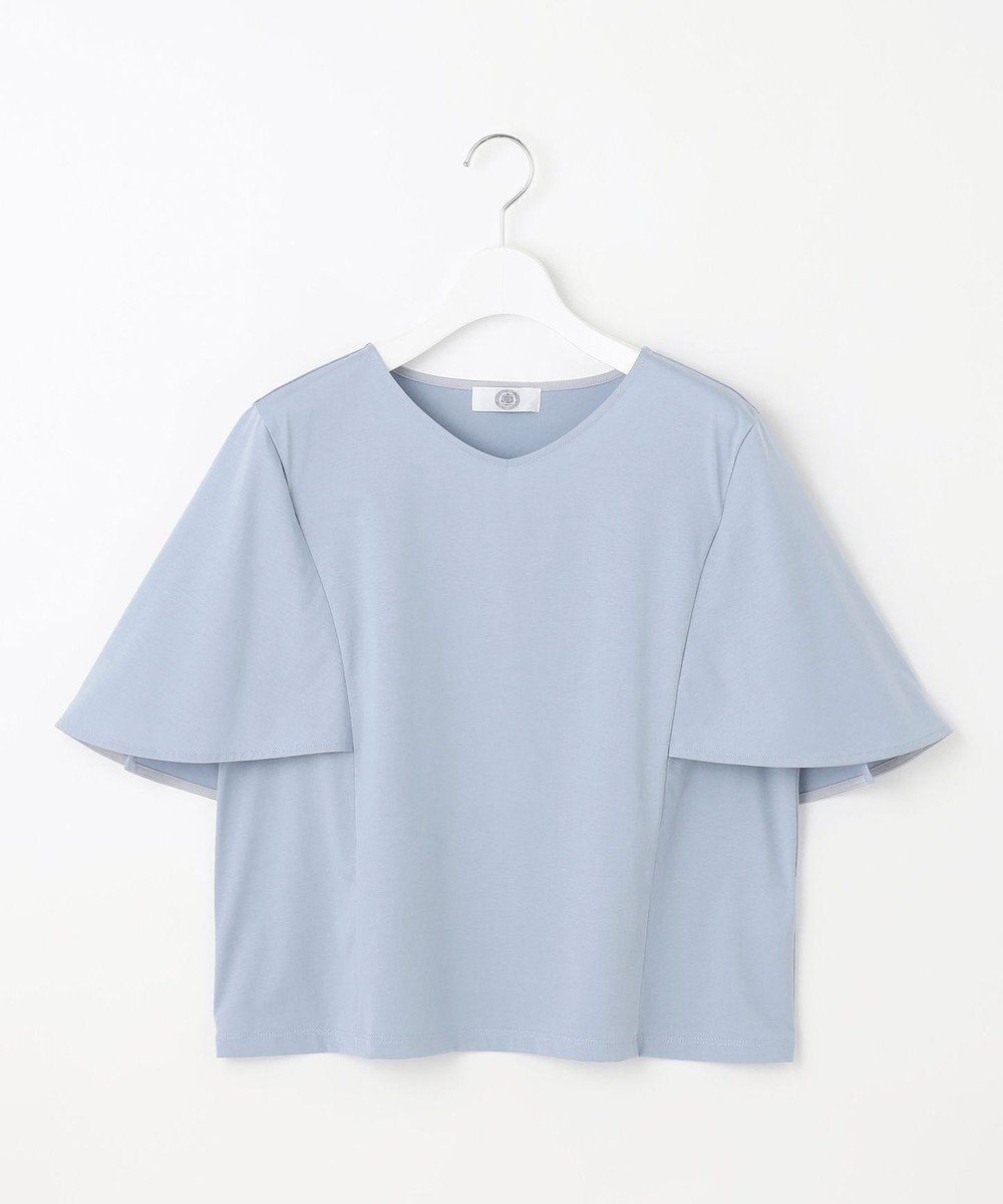 J.PRESS LADIES 【洗える・接触冷感】プレーティングジャージー ケープ風 カットソー 