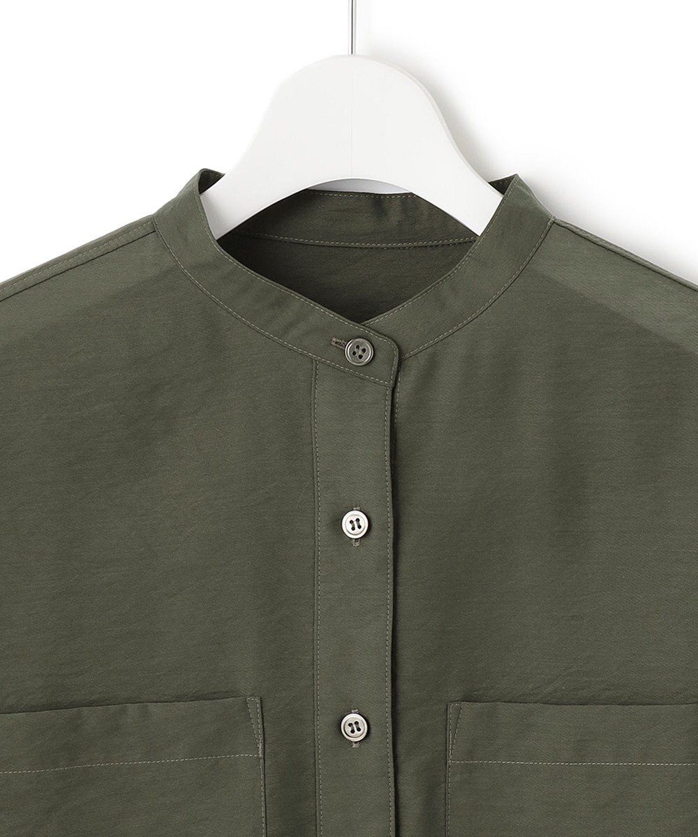 23区 S 【洗える】バンドカラー シアー シャツ 