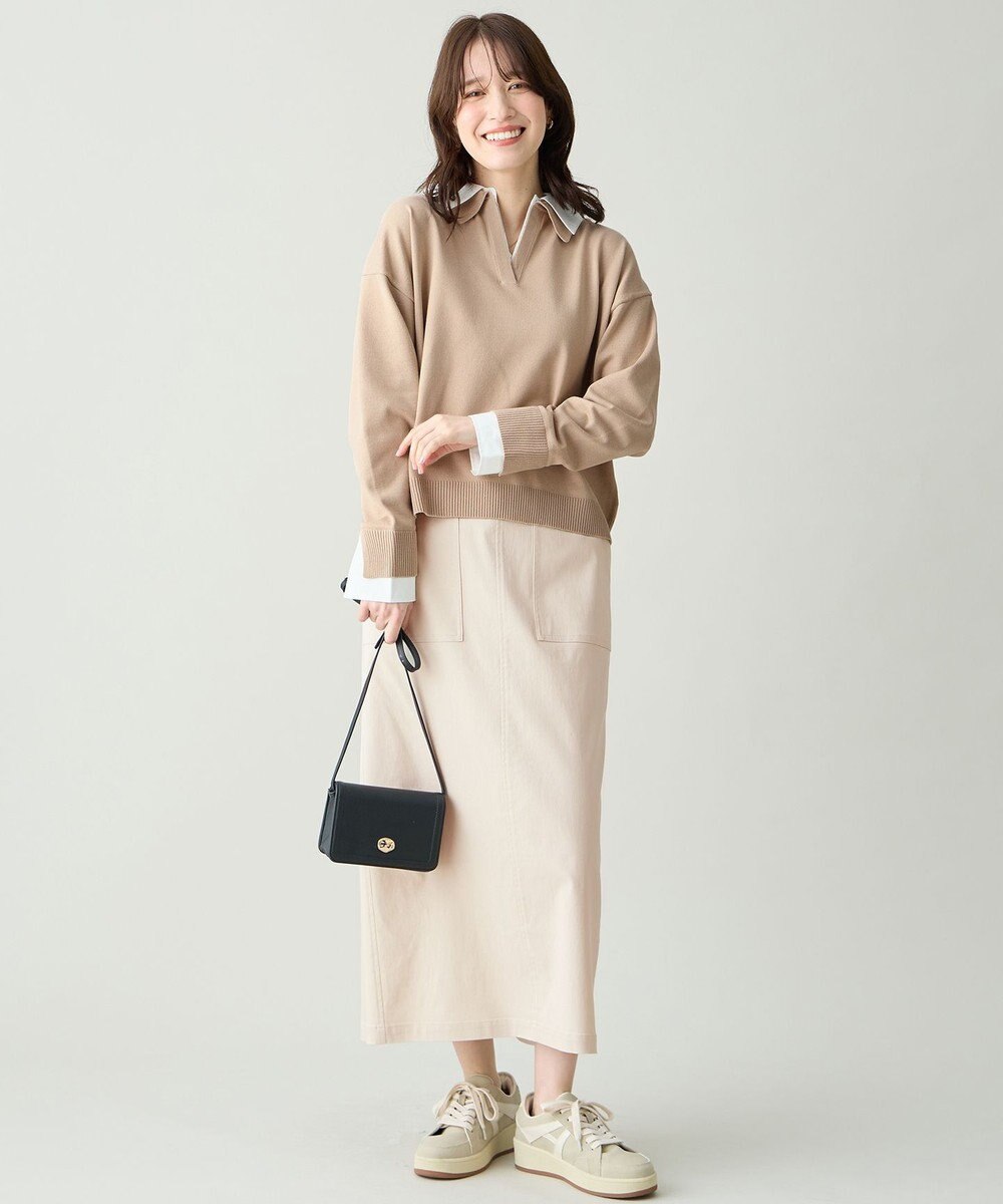 ANY ファブリックコンビスキッパーニット 