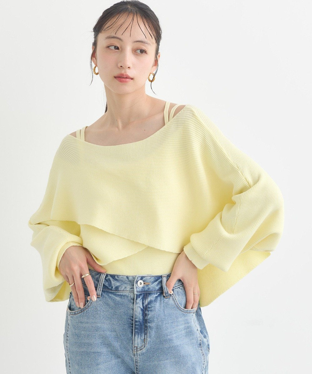 earth music&ecology 【2WAY】SET2点クロスニット＋キャミソール 