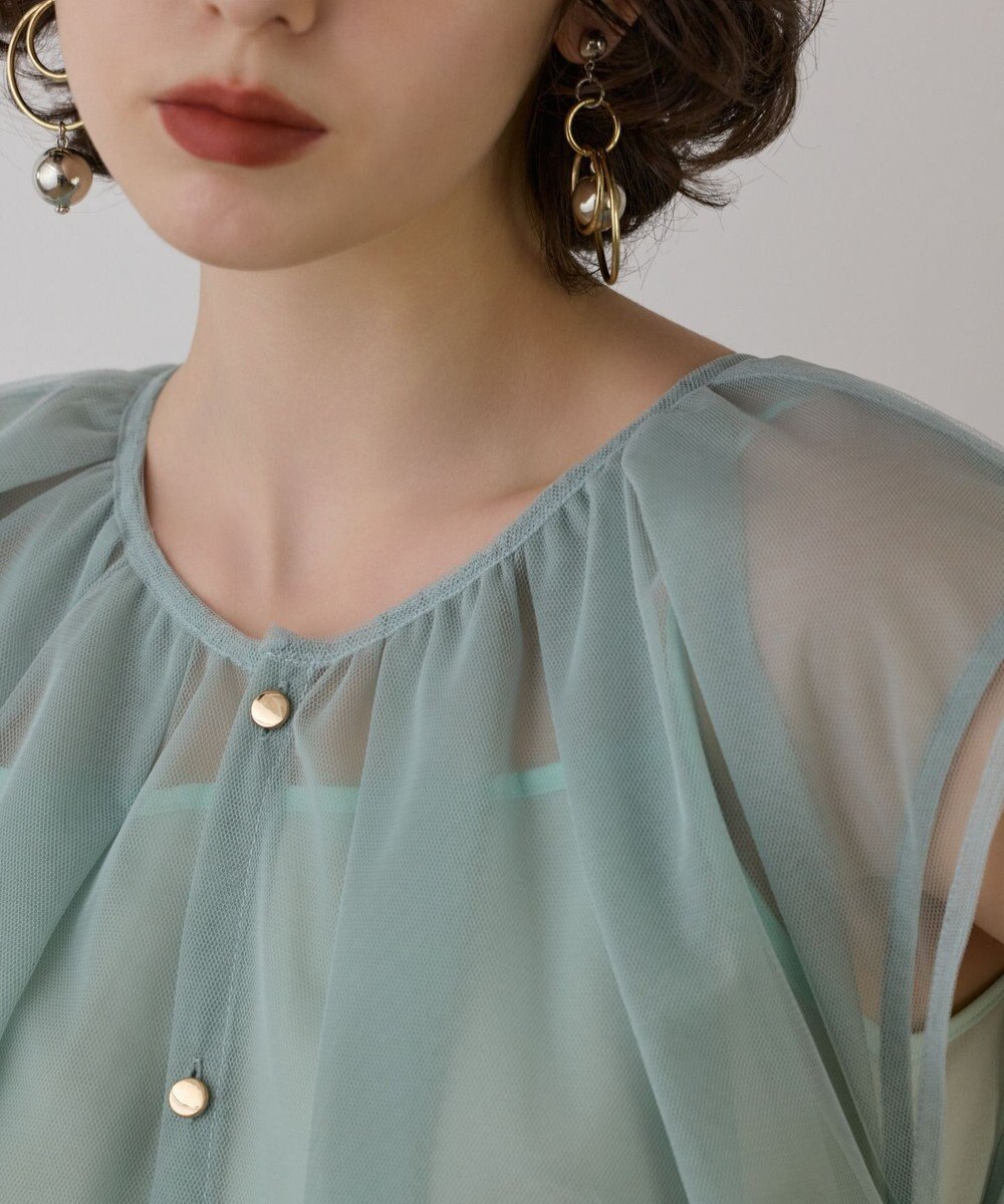 GRACE CONTINENTAL チュールタックノースリーブ 