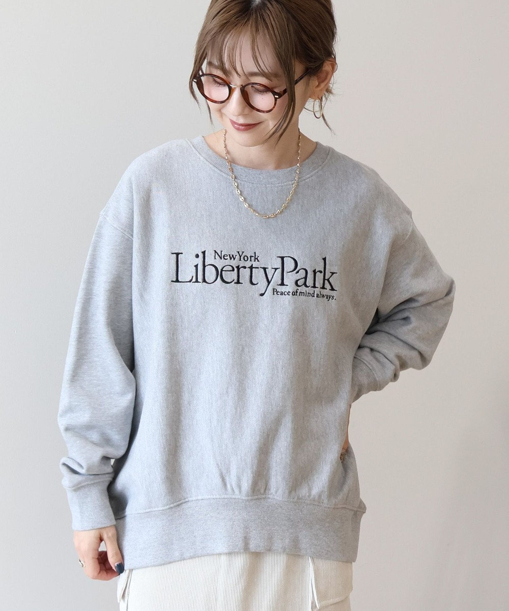 AMERICAN HOLIC Ｌｉｂｅｒｔｙ　Ｐａｒｋ刺繍スウェット2 Light Gray Mixture