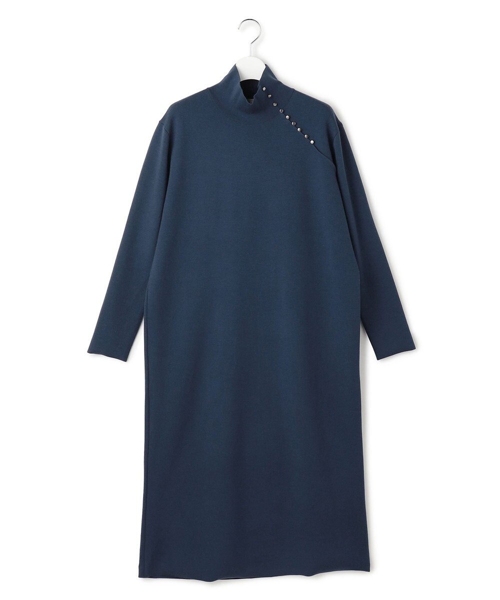 ICB 【洗える】 シルキーウールダブルフェイス ハイネックニットワンピース 