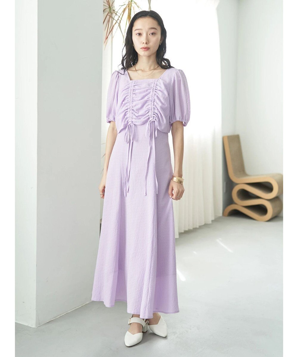 earth music&ecology ＳＥＴ２点パフスリーブブラウス＋キャミワンピース 