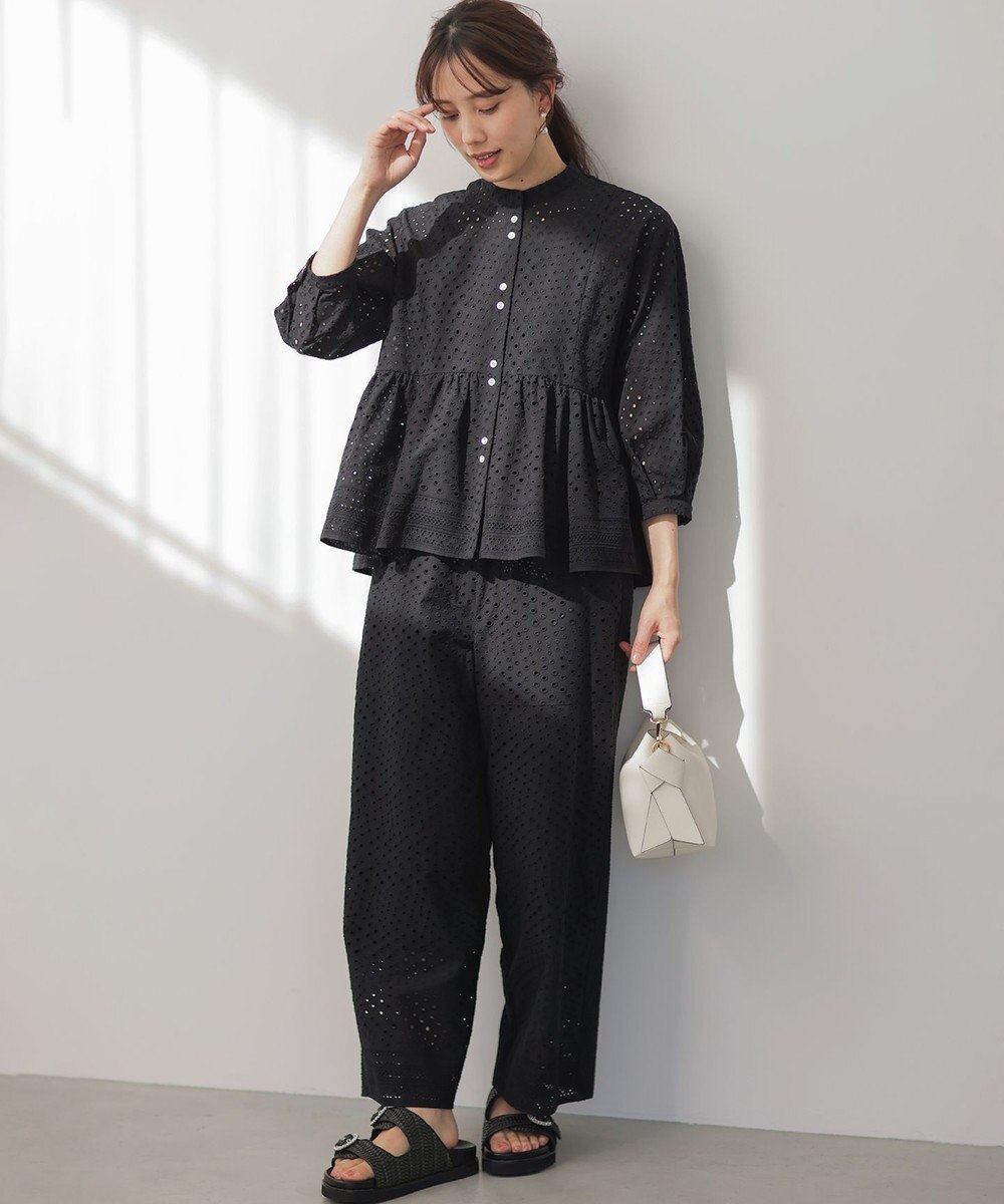 組曲 【先行予約】エンブロイダリーレーススタンドネック ブラウス 