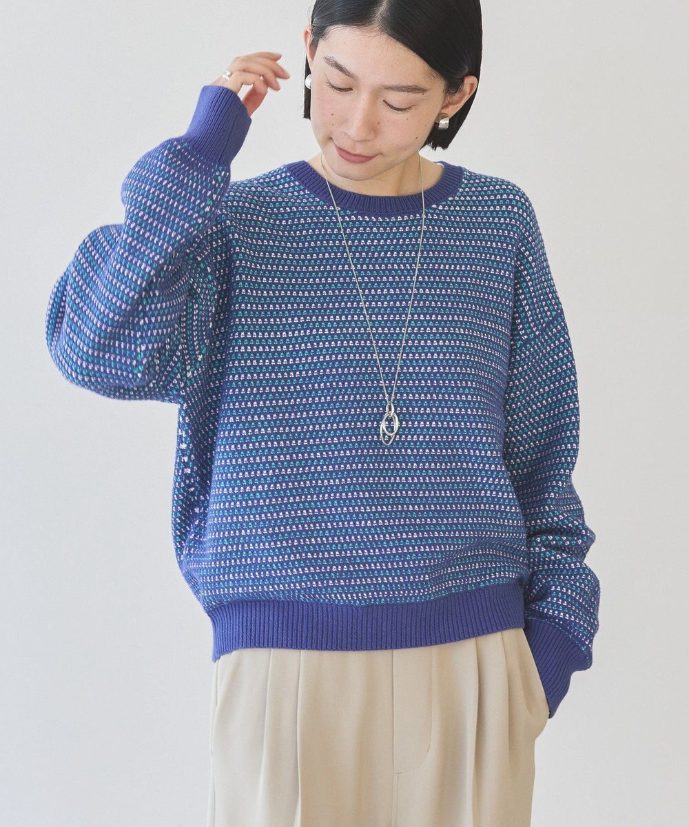 AMERICAN HOLIC Ｍｉｘ編み地ニットプルオーバー 