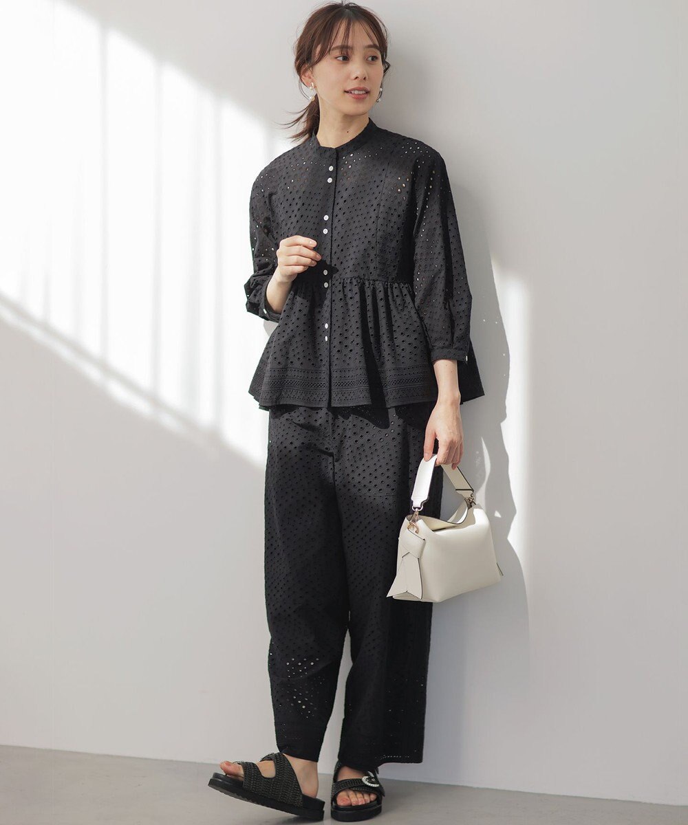 組曲 【先行予約】エンブロイダリーレーススタンドネック ブラウス 