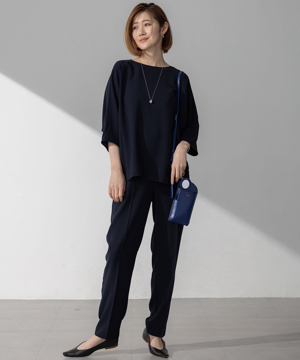 23区 【Oggi7月号掲載/吸水速乾/接触冷感/UVカット】ストレッチジョーゼット テーパード パンツ 