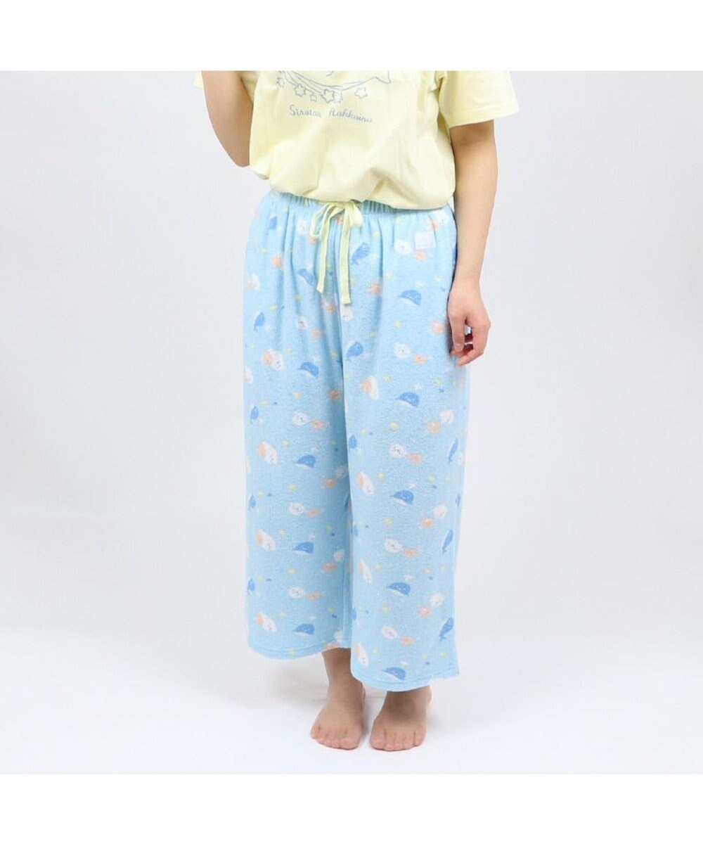Mother garden しろたん パイル ステテコ 《しろたん&らっこいぬ 星くじら柄》レディース フリーサイズ ルームパンツ 部屋着 夏 夏物 フリーサイズ レディース 女性用 パイル生地 あざらし アザラシ かわいい キャラクター 
