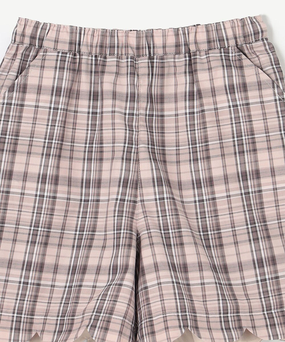 ANY KIDS 裾 スカラップ チェック パンツ 