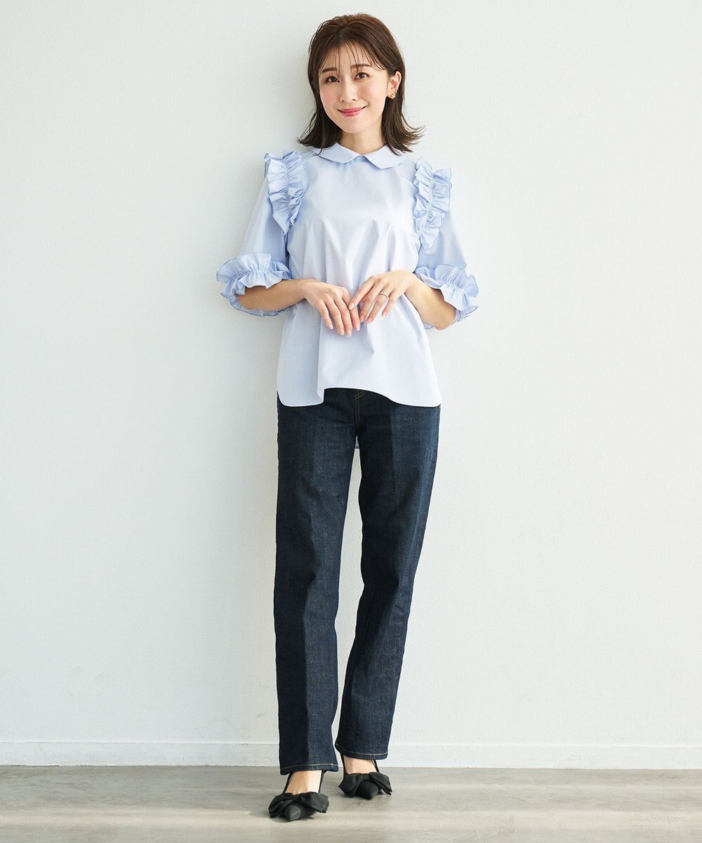 #Newans ロマンティックフリルディテールシャツ 