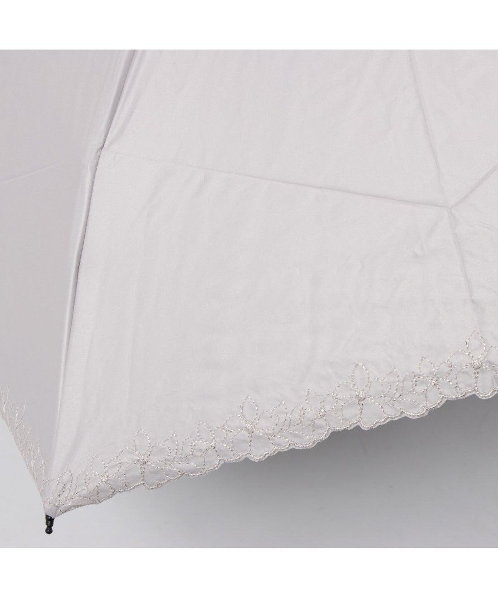 UNBILLION カシュネ cachenez /【晴雨兼用　日傘　UVカット率・遮光率100％生地使用 】PU超軽量プチフラワー刺繍カーボンミニ折りたたみ傘 