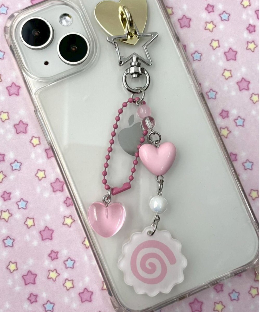 WEGO ハートぐるぐるビーズキーホルダー 