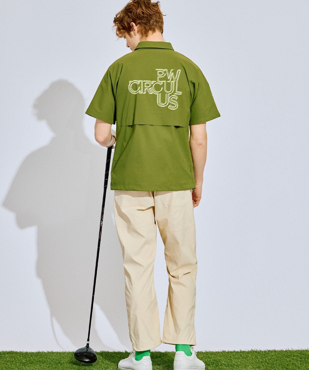 PW CIRCULUS 【撥水加工/ ストレッチ】【MEN】ベルト付 ワイドカーゴパンツ ゴルフ 