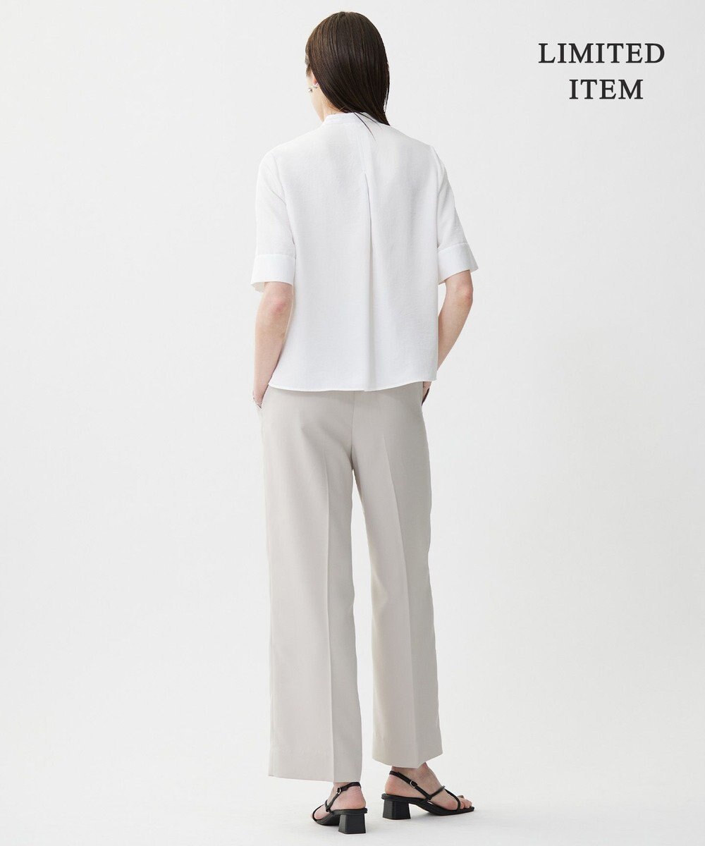 ICB L 【WEB限定・接触冷感・速乾・洗える】シルキーツイル 半袖クロップドシャツ 