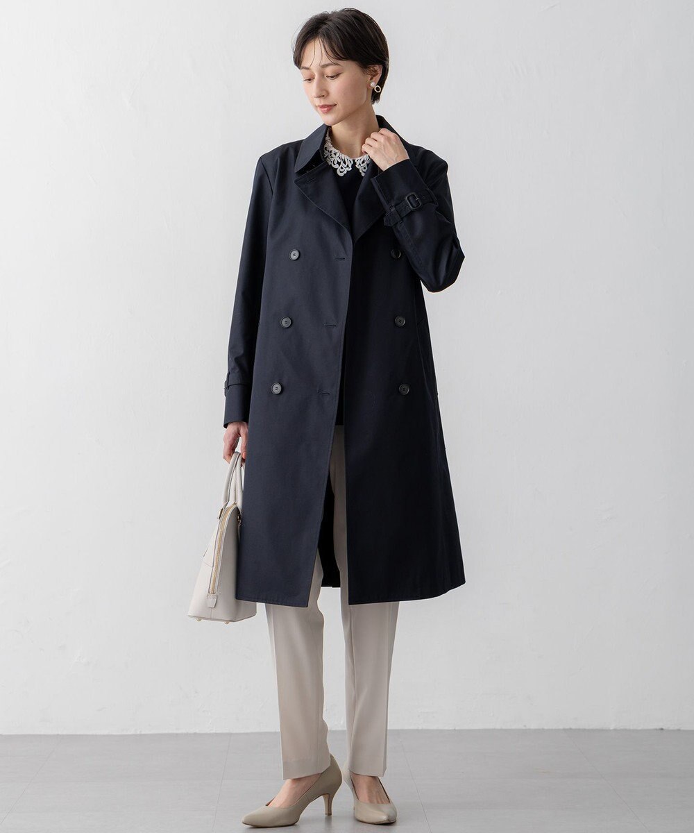 23区 【撥水加工】エアータンブラー TCギャバジン ロング トレンチコート 