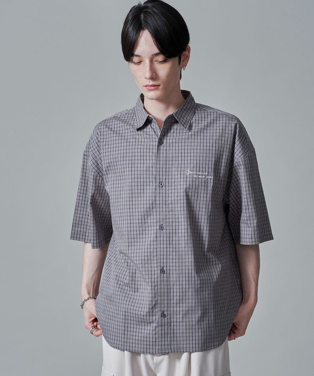 WEGO ワンポイントチェックシャツ（SS） 