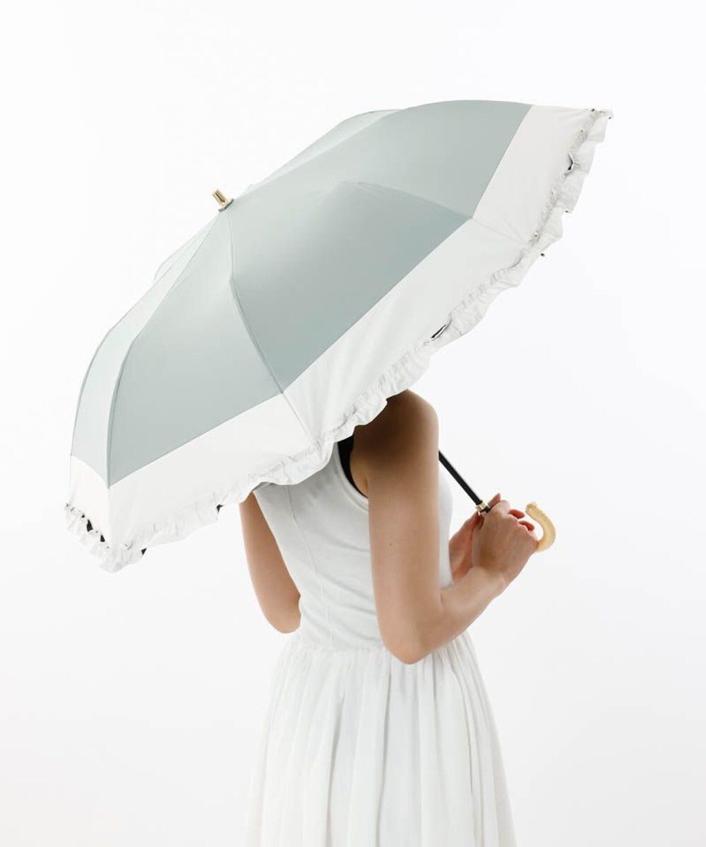 AURORA Beaurance （ビューランス）バイカラーフリル晴雨兼用パラソル（折りたたみ傘） 