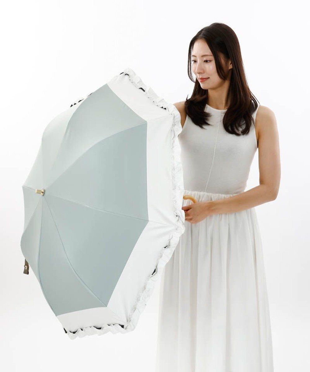 AURORA Beaurance （ビューランス）バイカラーフリル晴雨兼用パラソル（折りたたみ傘） 