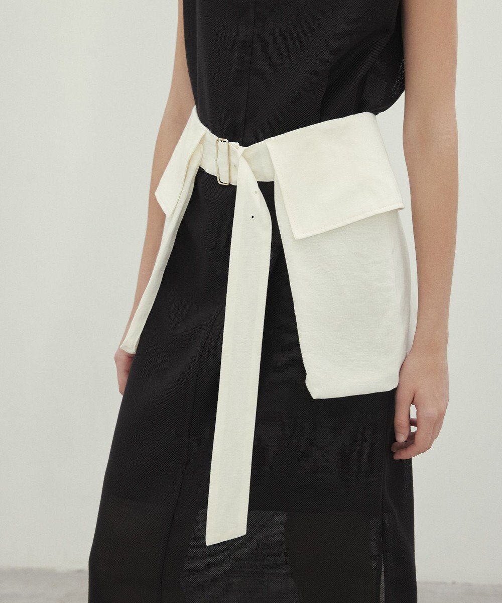 BEIGE， 【洗える】BERNARD / リネンワイドポケット付きラップベルト 