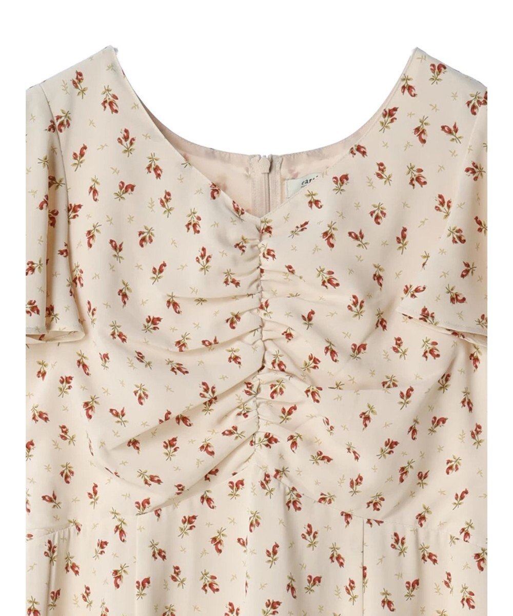 earth music&ecology フロントギャザーフラワーワンピース 