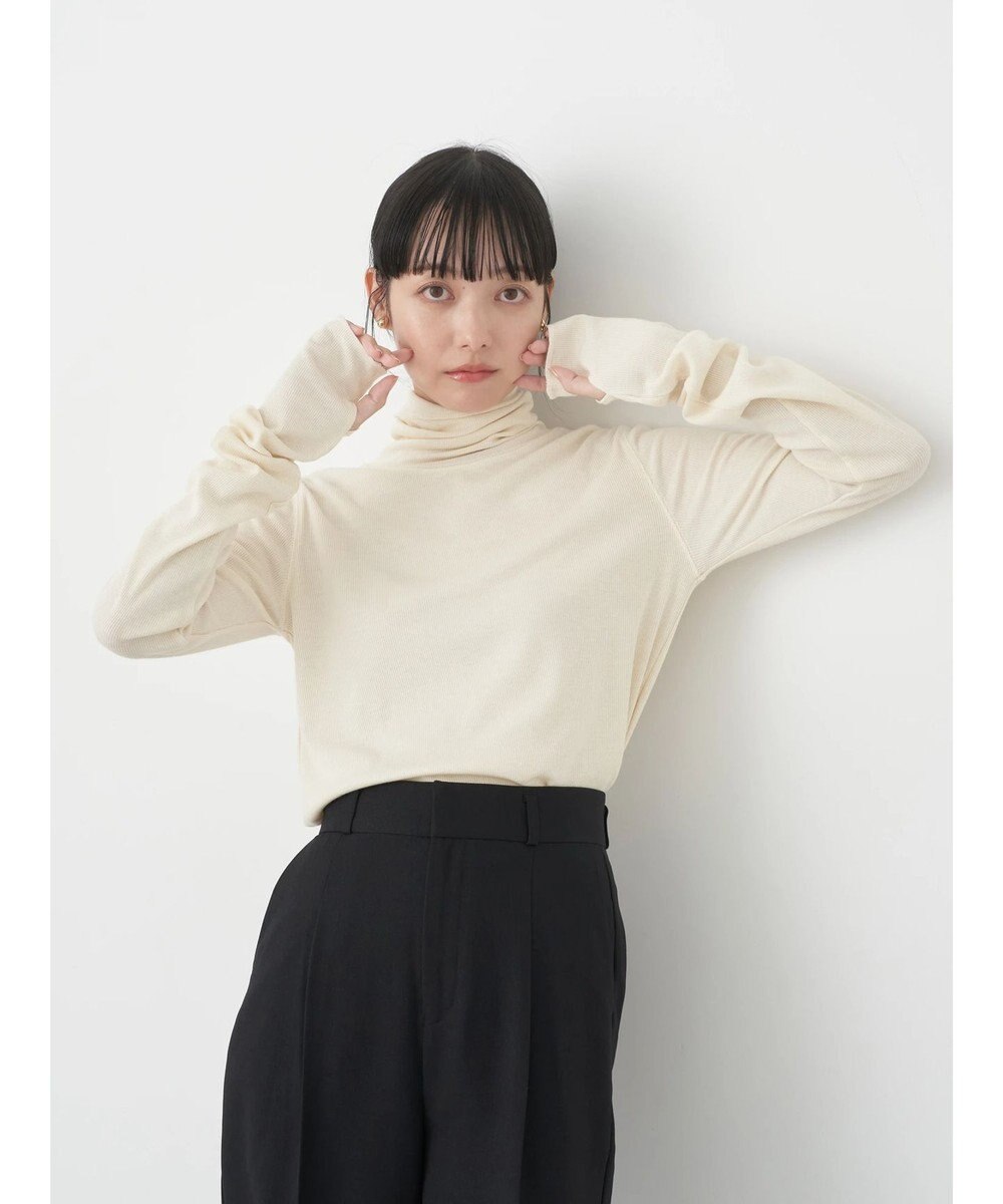 earth music&ecology ＴＲウールブレンドタートルネックプルオーバー 