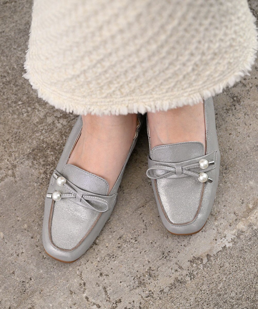 nouvelleRobe Oū 【本革・高反発】Square スクエアトゥ パール付きモカシン 