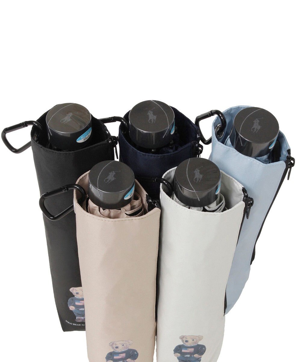 MOONBAT 【WEB限定/遮光率100%/遮熱/UV/耐風】POLO RALPH LAUREN（ポロ ラルフローレン）晴雨兼用日傘 ポロベア 無地 折りたたみ傘 