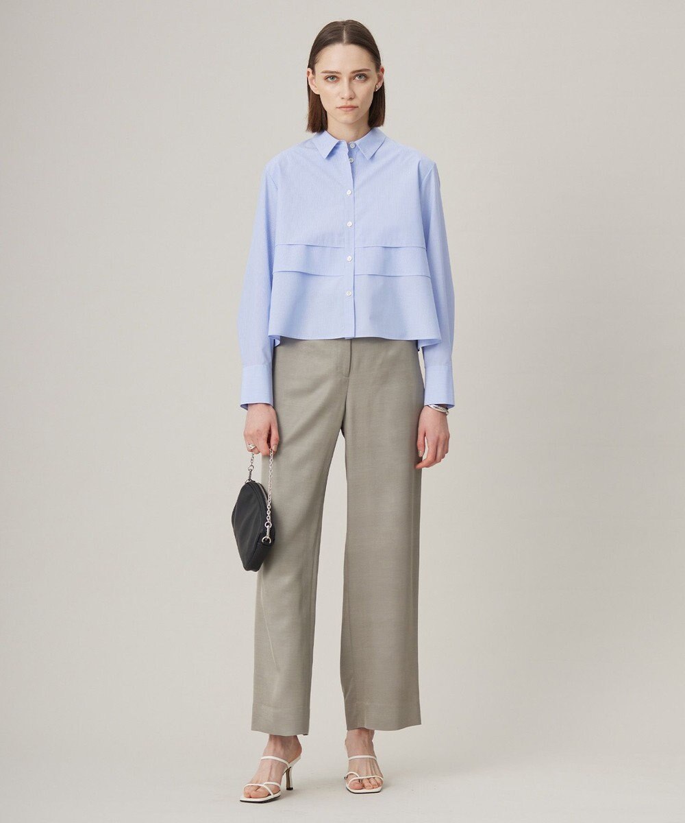 ICB 【洗える】 クリーンブロード クロップドブラウス 