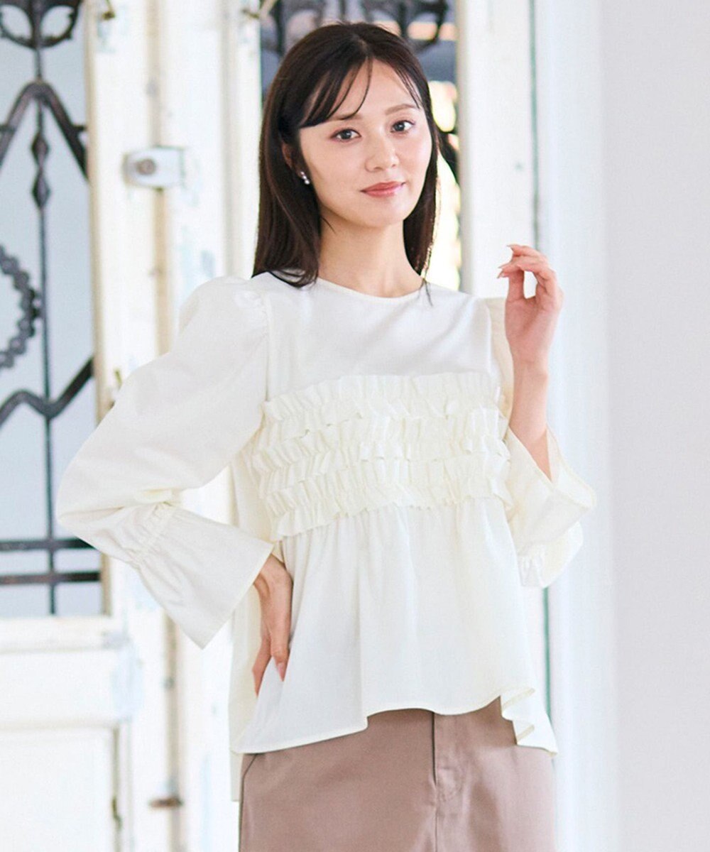 Feroux フリルギャザー ブラウス 