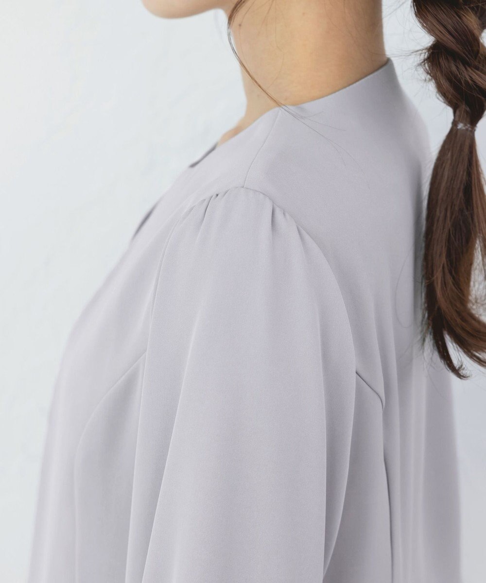 Tiaclasse L 【洗える】タックパフスリーブボレロ 