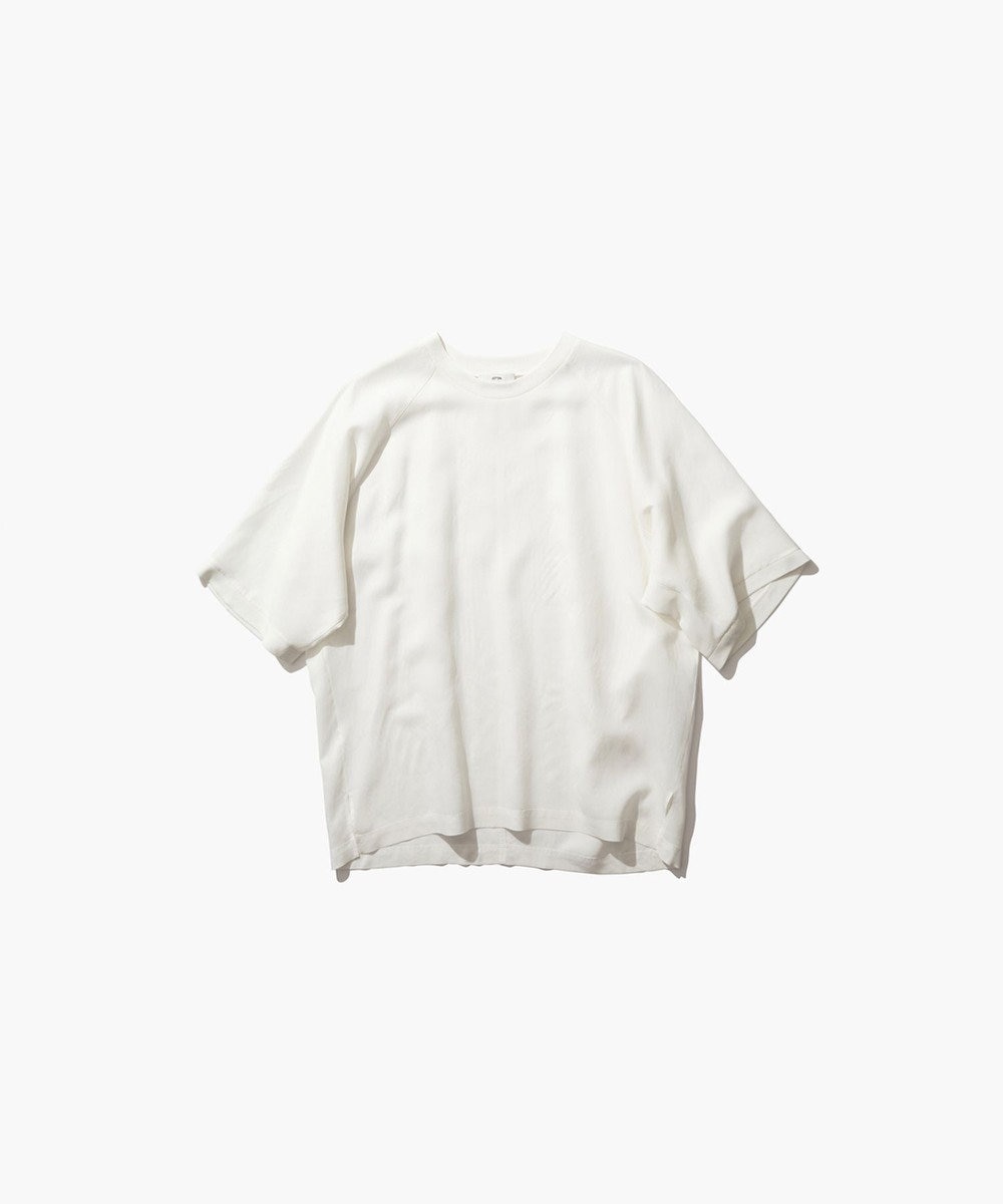 ATON VISCOSE CLOTH | ラグランスリーブTシャツ WHITE