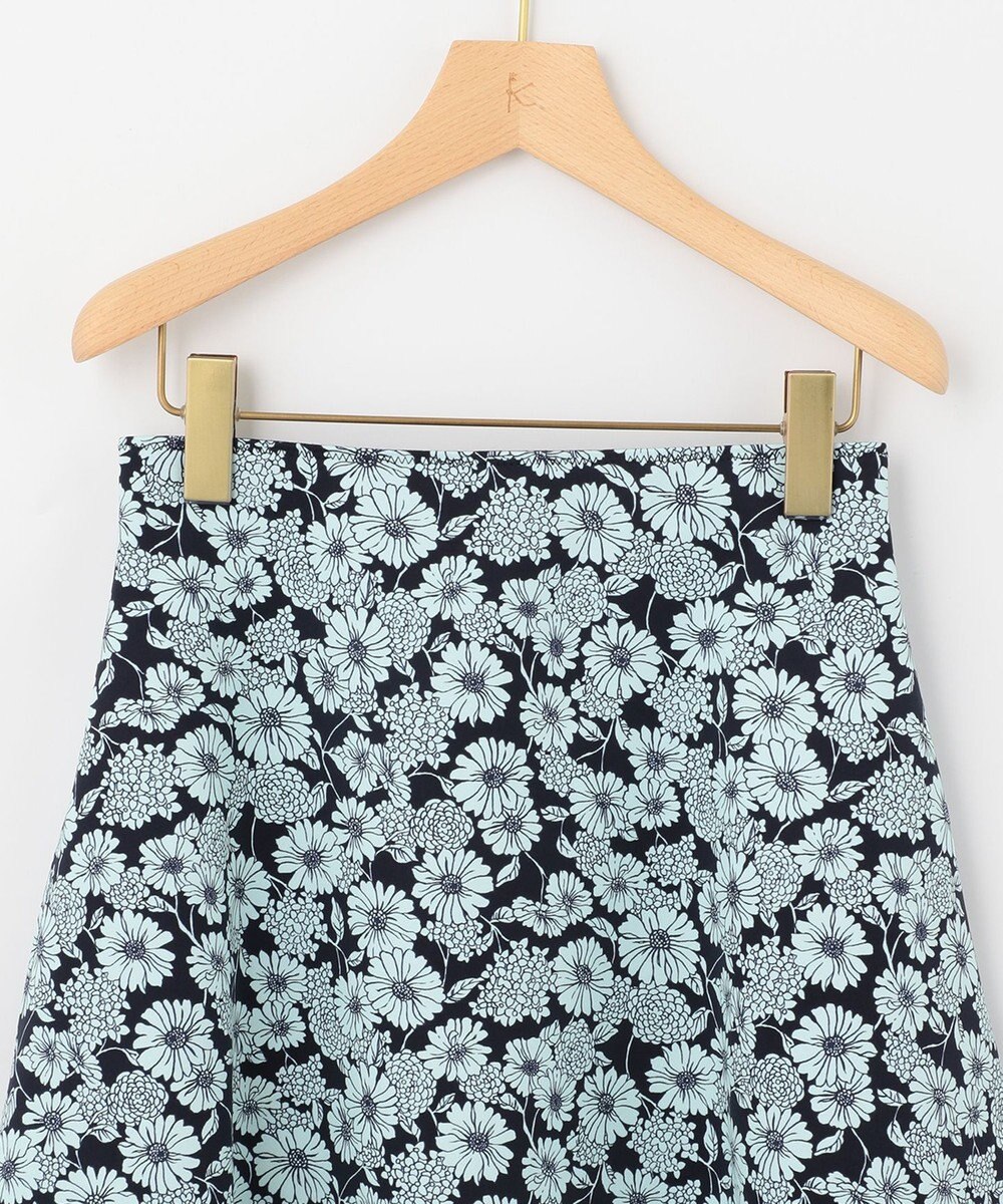 組曲 【組曲×setsuko sagittaire】バイカラーフラワープリント フレアスカート 