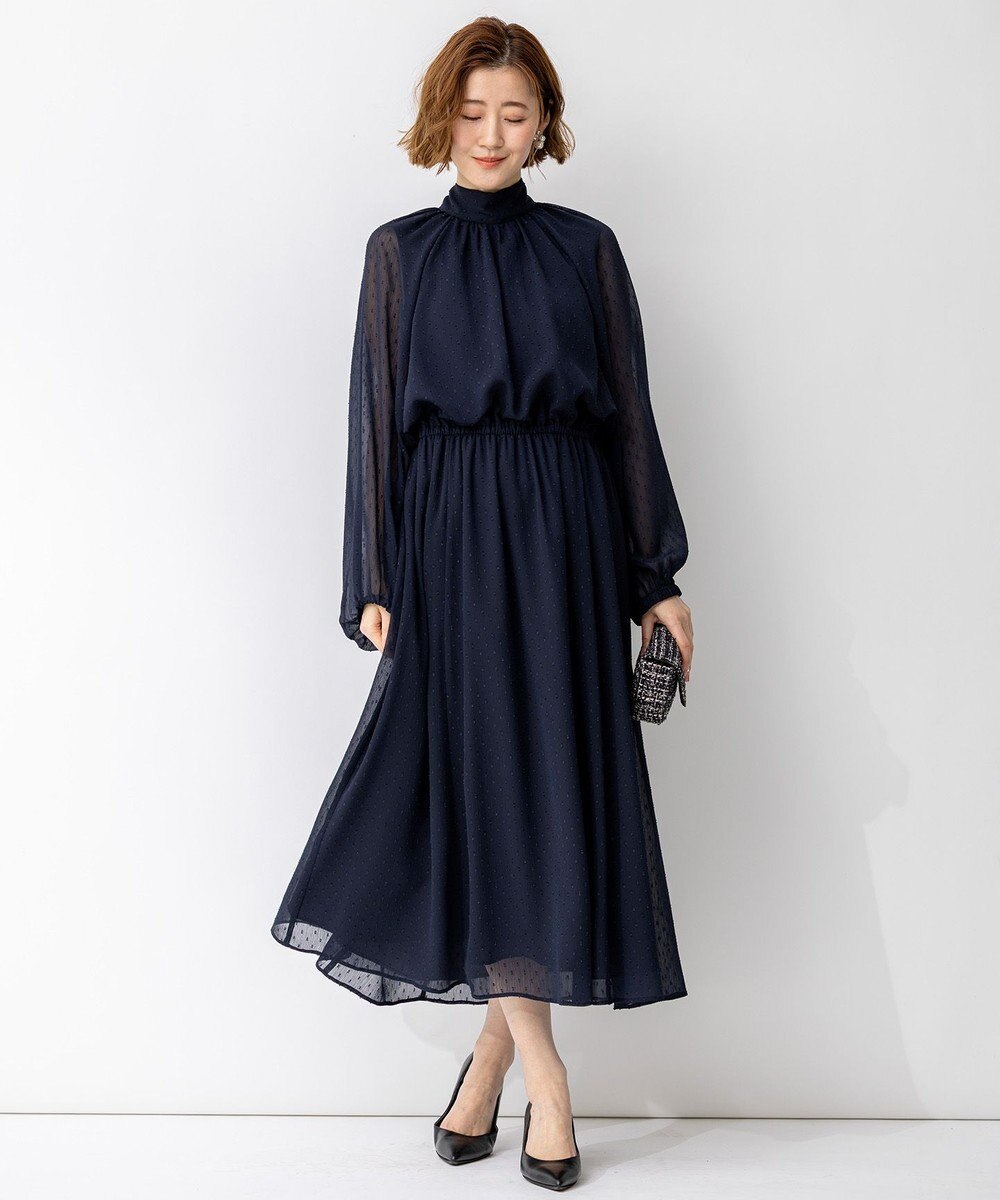 23区 【APPLAUDIR】ドットクレープシフォン ドレス 